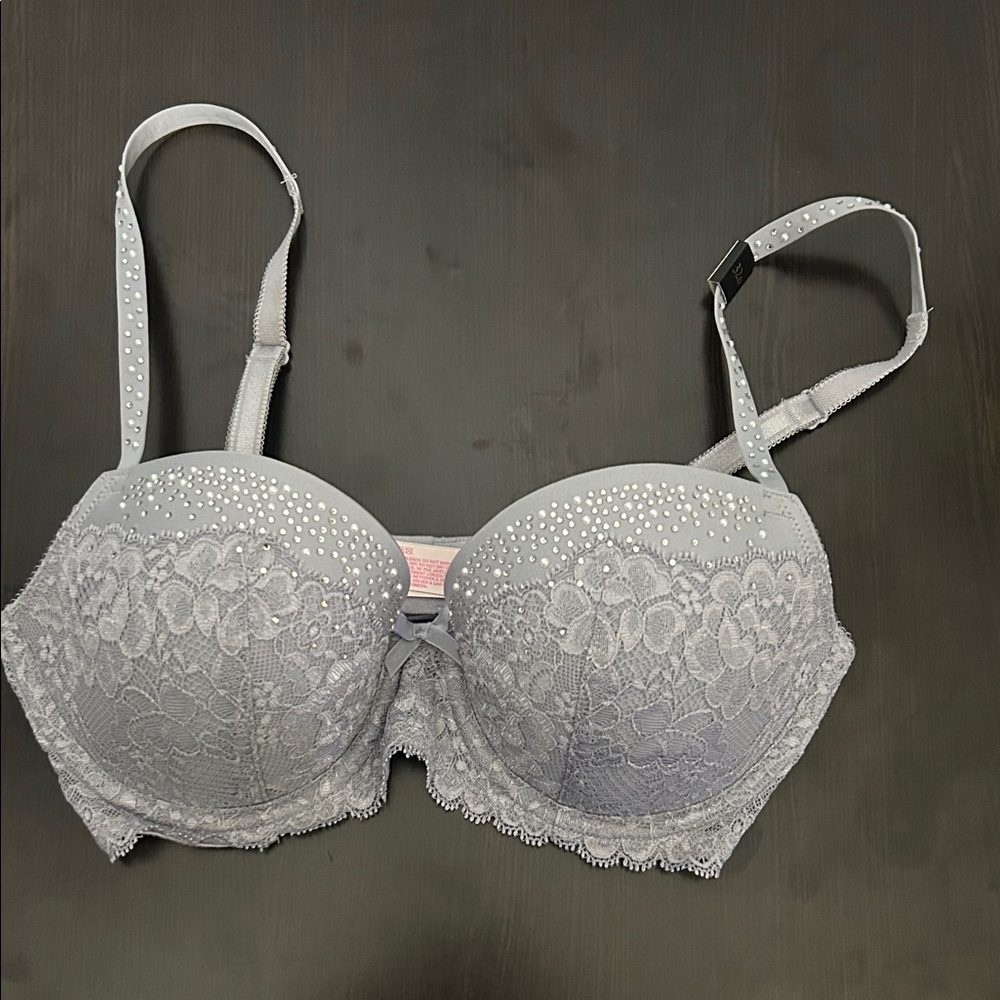 Victoria's Secret Sparkling Gray Lace Bra